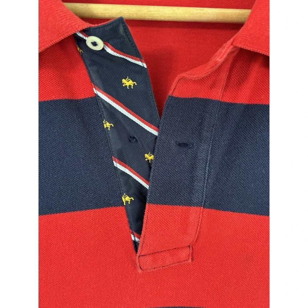 Polo Ralph Lauren Men's 2XB Red Navy Stripe Polo Shirt Big Cotton Pony Logo 0795